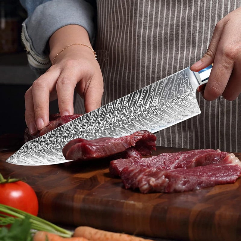 WeKit Chef Knife 8 Inch, Damascus Chef Knife Japanese VG10 Kitchen Knife Sharpest 67-Layer High Carbon Stainless Steel knife, Pro Cooking Knife, Meat Cutting Gyuto Chef Knife with Sheath - Image 5